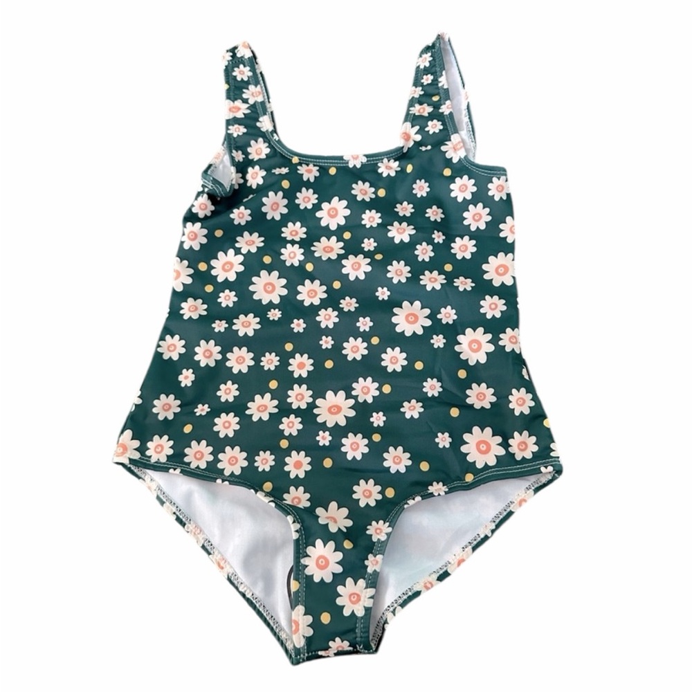 Real Essentials Girl’s UPF 50+ Printed One Piece Bathing Suit - Size Med NWOT